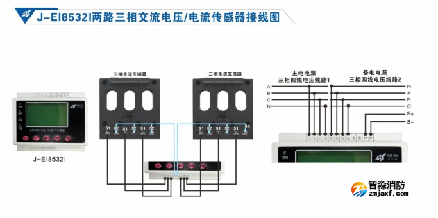 依爱消防杏彩网页版电源状态监控系统接线图