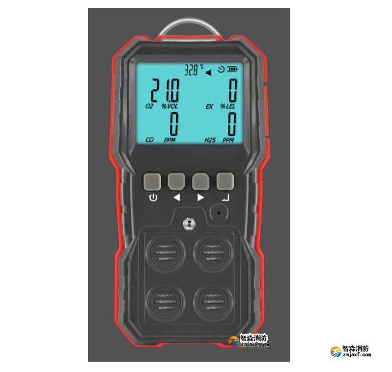 消防检测杏彩网页版-智淼便携式可燃气体检测仪（四合一）操作使用视频
