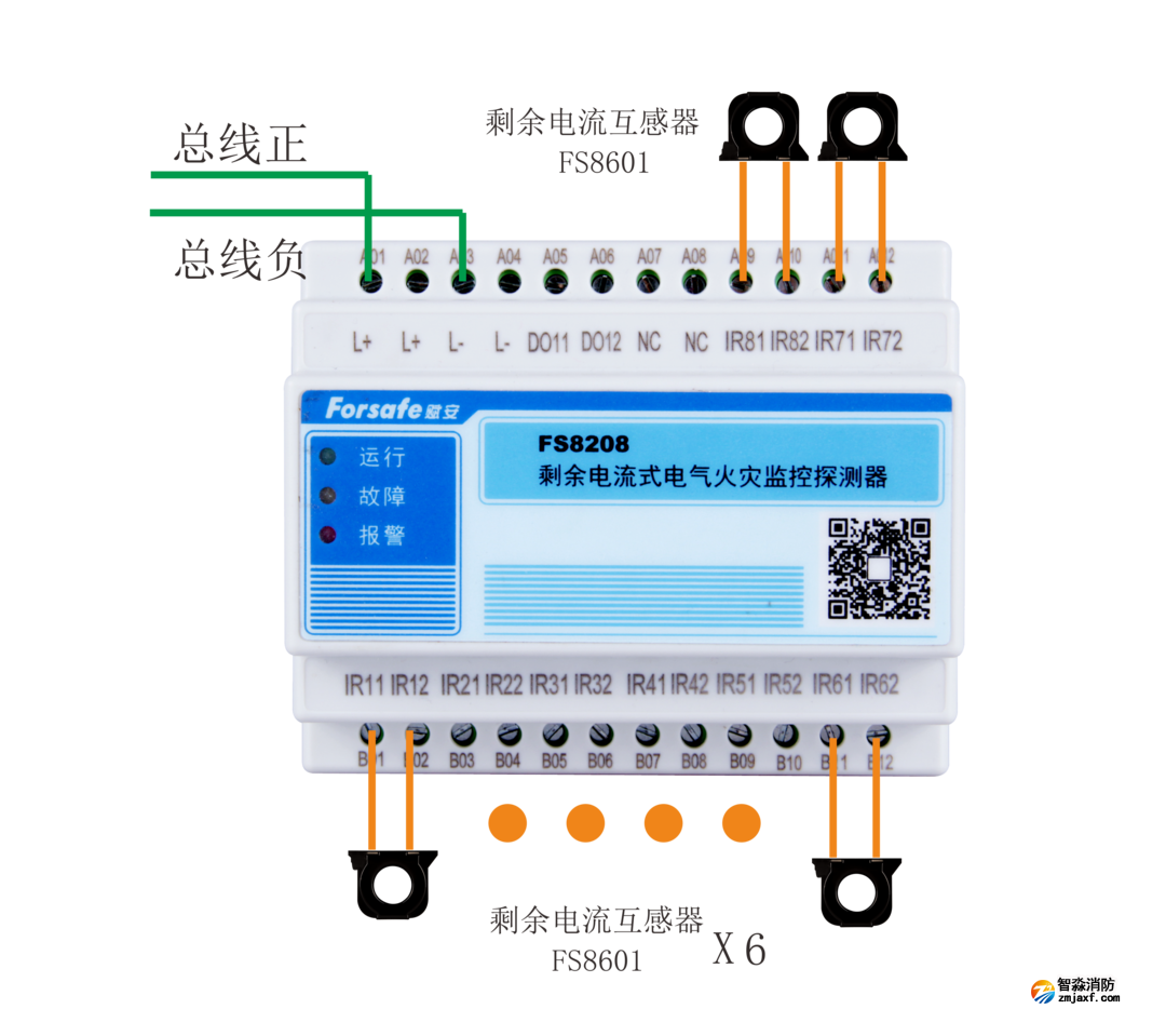 FS8208剩余电流式电气火灾监控探测器
